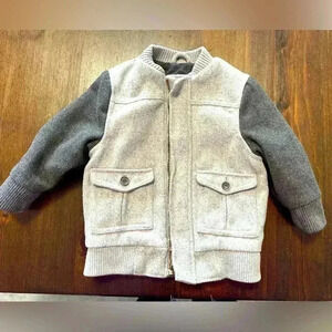Genuine Kids Oshkosh B’Gosh Zippered Bomber Jacket Gray Size 18 Months Toddler